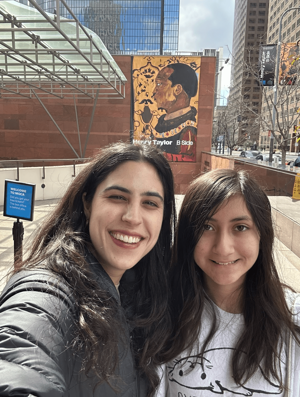 Woman and teen smiling